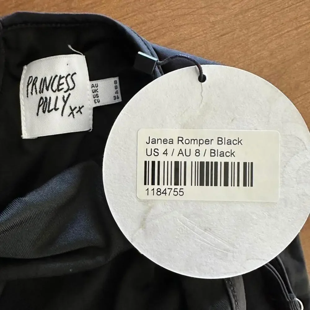 Princess Polly Janea Workout Romper Black - Size US 4/AU 8 (NWT) - Picture 3 of 12